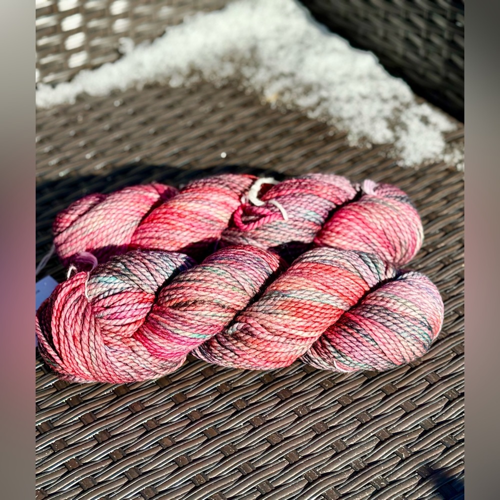 Malabrigo Vientos Hand-Dyed Yarn in Pink and Purple - Picture 13 of 17